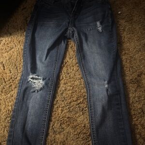 Dark blue semi ripped skinny jeans size 2
